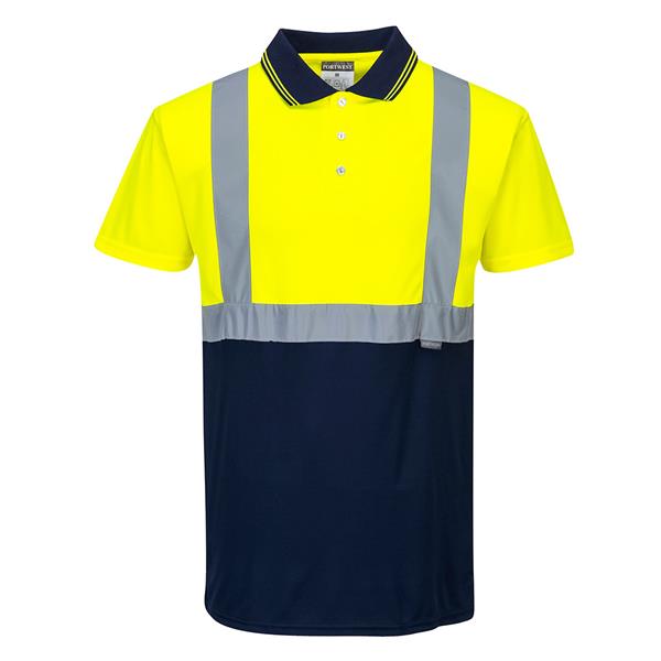 Portwest S479 - Two-Tone Polo - Yellow/Navy