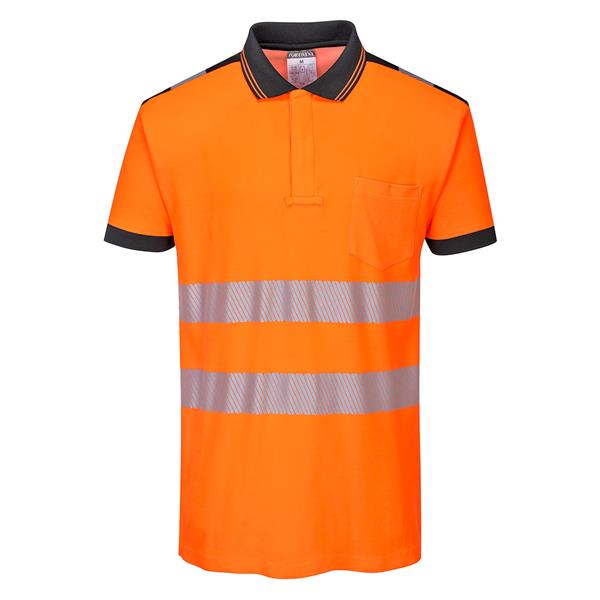 Portwest T180 - PW3 Hi-Vis Polo Shirt S/S - Orange/Black