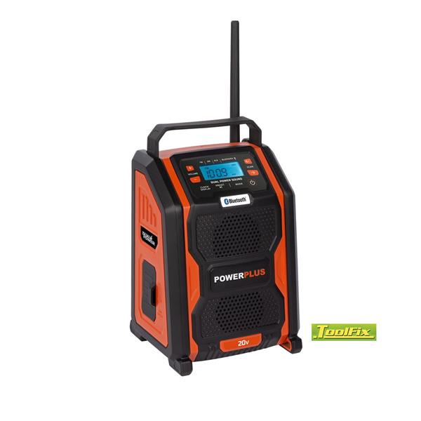 Powerplus20v Jobsite Radio, Mains or Battery Powered (Bare Unit)