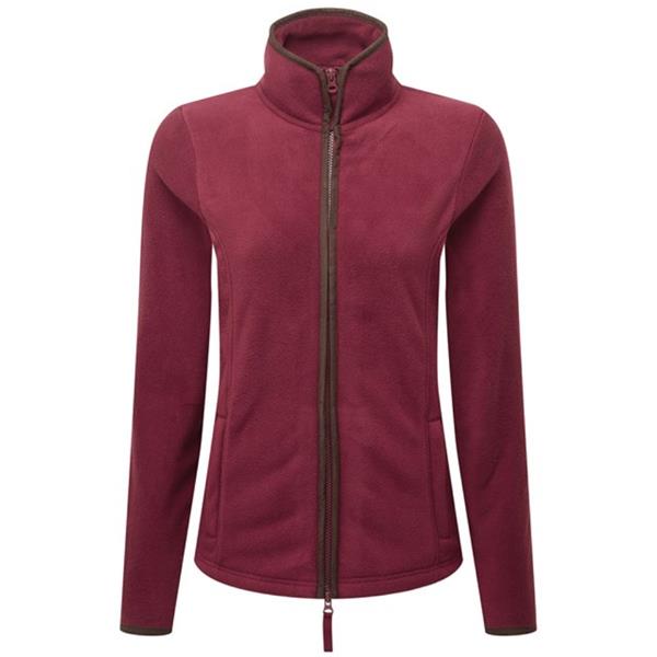 PremierPR824 Women’s Artisan Fleece Jacket - Burgundy/Brown
