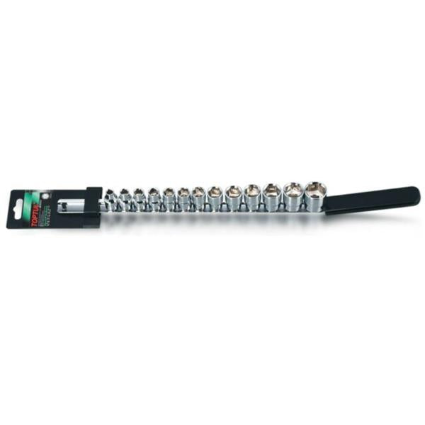 Toptul1/4" Dr. 6PT Socket Rail Set Metric 13Pce