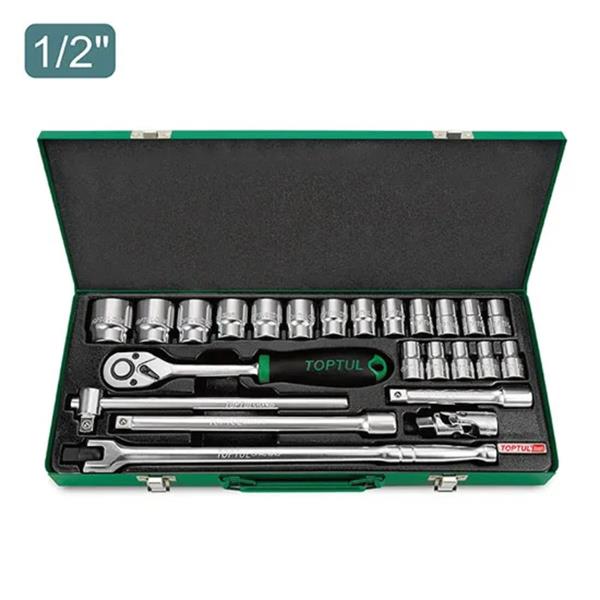 Toptul1/2"Dr Socket set 24Pc (metric) metal case