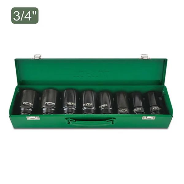 Toptul3/4"Dr Deep Impact Socket Set 8pce 22-38mm