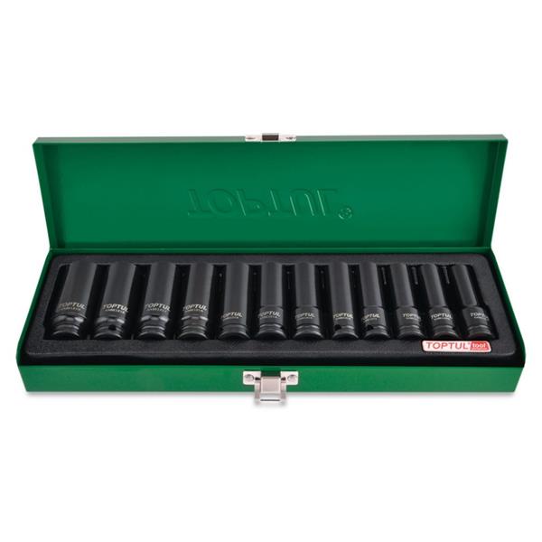 Toptul3/8"Dr Deep Impact Socket Set 12Pc 8-19mm