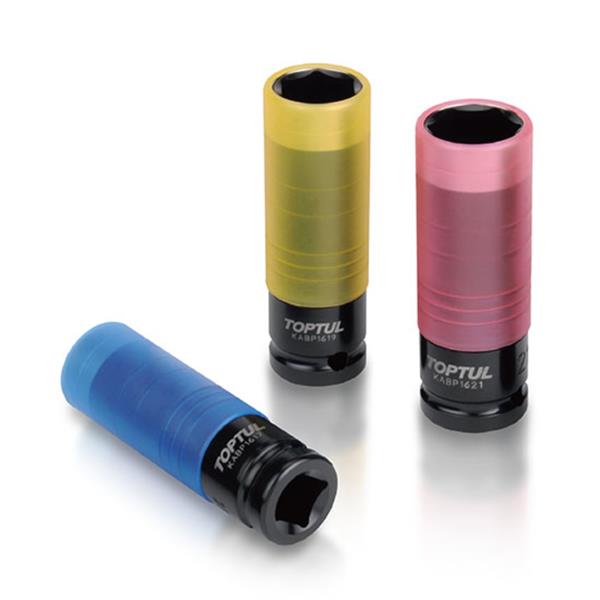 Toptul1/2" Dr Deep Impact Wheel Nut Socket Set 3pc