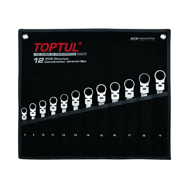 ToptulFlexi Ratchet Combination Spanner Set (8-19mm)