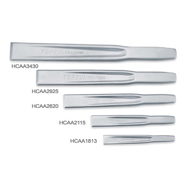 ToptulRibbed flat chisels (21-34mm)
