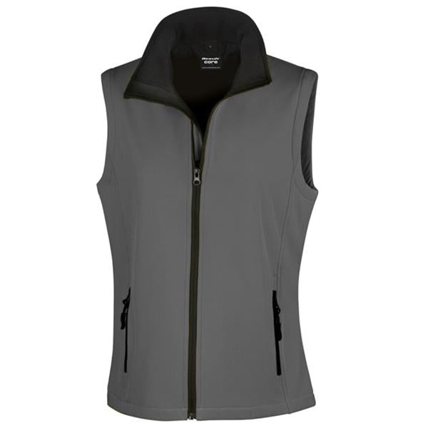 ResultR232F Women's Printable Softshell Bodywarmer - Charcoal / Black