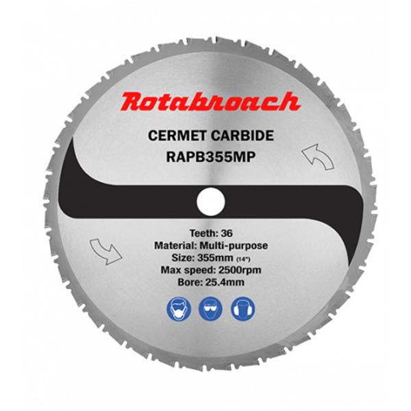 RotabroachMulti Purpose Cermet Blade 355mm x 25.4mm x 36T RAPB355MP