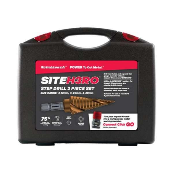 RotabroachSITEH3RO Step Drill 3 Piece Kit Metric