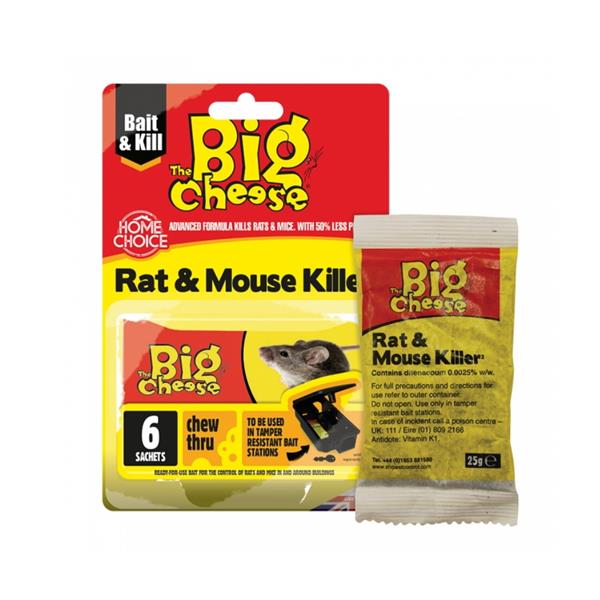 The Big CheeseRat & Mouse KillerÃ‚Â² Grain Bait Sachets - 6x25g