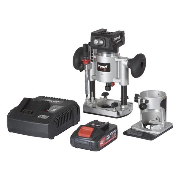 TrendT18S/R14K1 18V 1/4" Brushless Router Kit (1x4Ah)