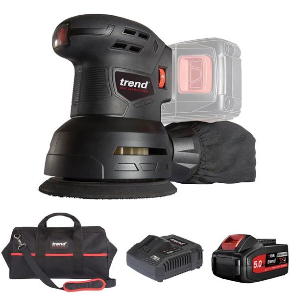 TrendT18S/ROS125S1 18V 125mm Random Orbital Sander (1x5ah)