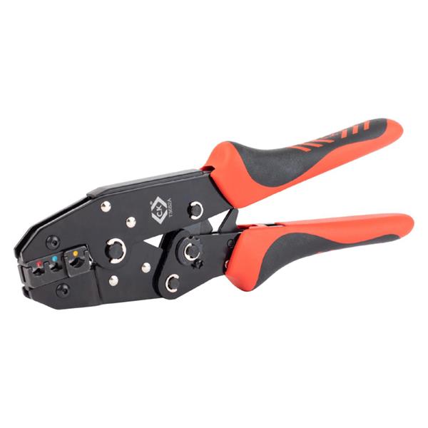 CKT3682A Ratchet Crimping Pliers For Insulated Terminals Red Blue & Yellow