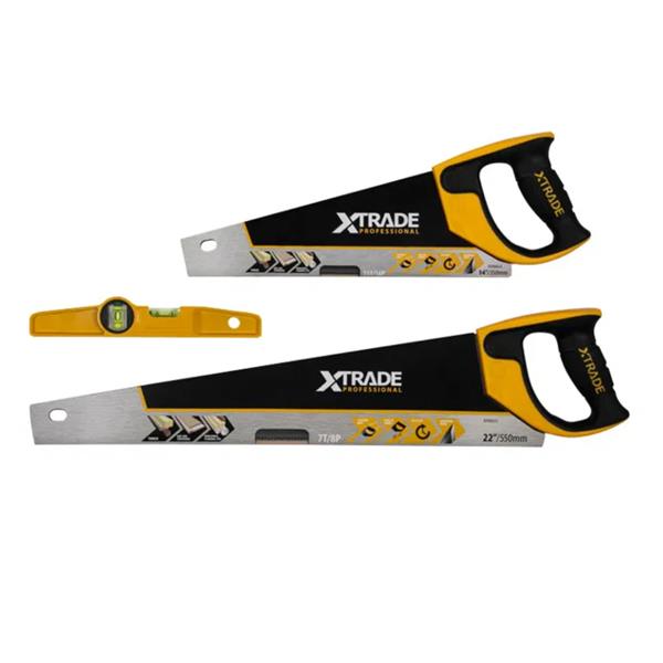 MiscXtrade 3 Piece Set 22" & 14" Handsaw & Scaffold Spirit Level
