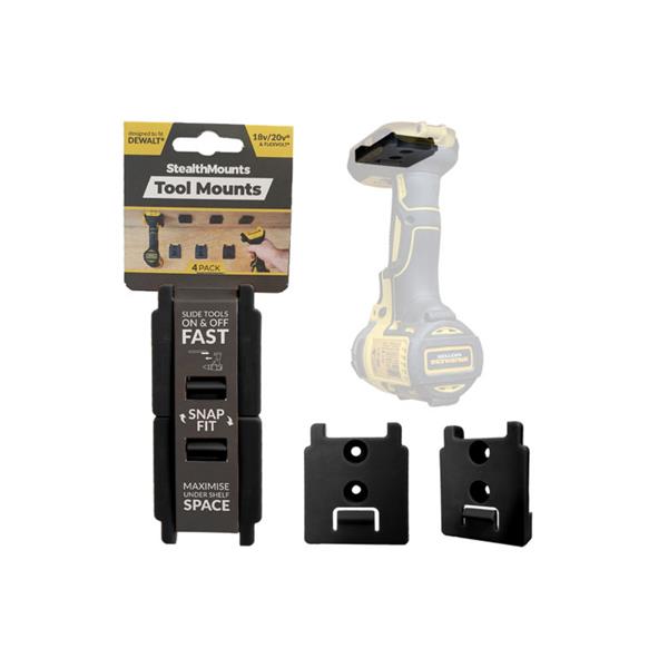 Stealth MountsDewalt 18v Tool Mounts (4 Pack) TM-DW18-BLK-4