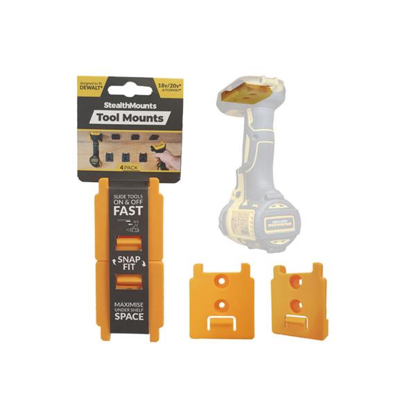 Stealth MountsDewalt 18v Tool Mounts (4 Pack) TM-DW18-YLW-4