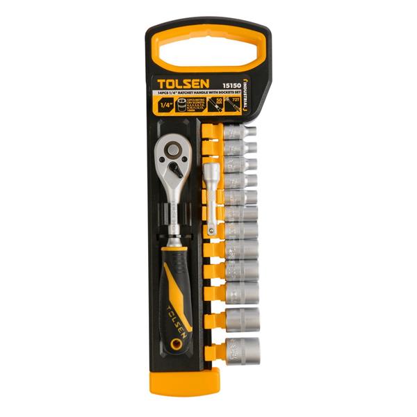 TolsenSocket Set 1/4 4-14mm 14pc 15150
