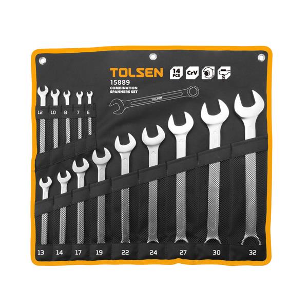 Tolsen14pcs Combination Spanner Set 6-32mm 15889