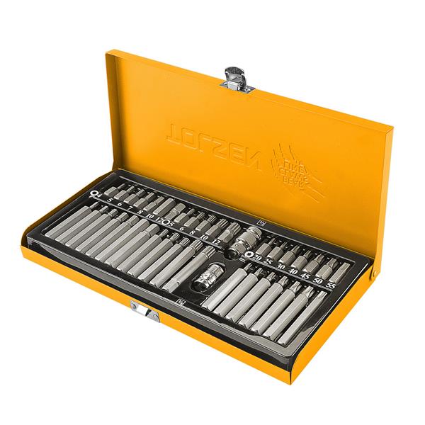 TolsenScrewdriver Bit Set 40 pcs Torx/Hex/Spline In Metal Case 20385