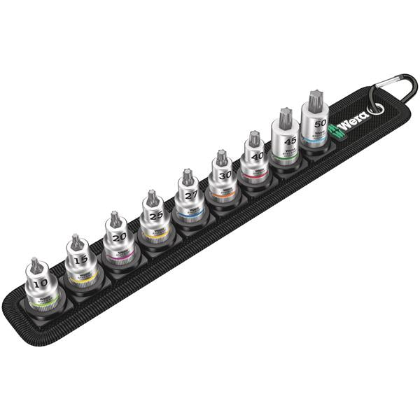 WeraZyklop Belt B 3 Torx HF 3/8'' Metric Bit-Socket 9 Piece Set