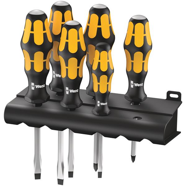 Wera932/918/6 Screwdriver set Kraftform Wera: Chiseldriver and rack