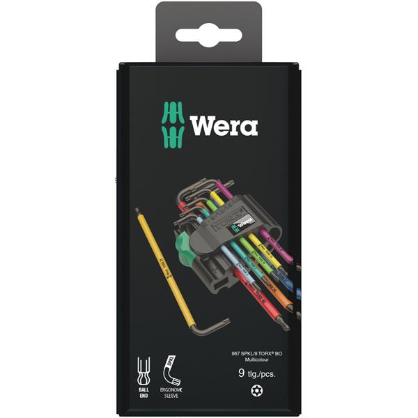 Wera967/9 TX BO Multicolour 1 SB L-key set for tamper-proof TORX screws, BlackLaser