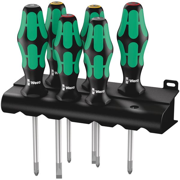 Wera335/350/355/6 Screwdriver set Kraftform Plus Lasertip and rack