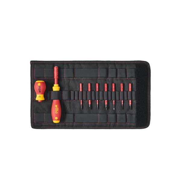 Wiha41232 9 Piece slimVario VDE Interchangeable Slot, Phillips, Pozi Screwdriver & Bit Set