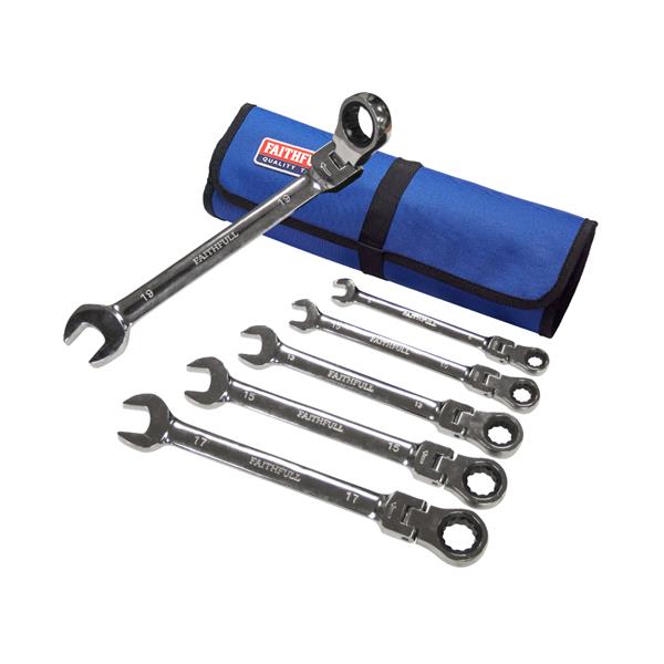 Faithfull6 Piece Ratcheting Combi Spanner Set FAISPARAT6SR